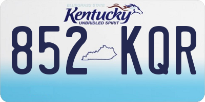 KY license plate 852KQR
