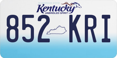 KY license plate 852KRI