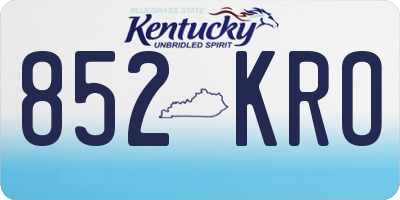 KY license plate 852KRO