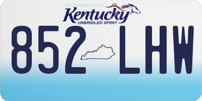 KY license plate 852LHW