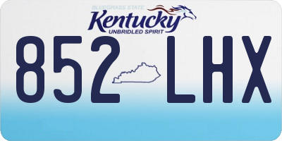 KY license plate 852LHX
