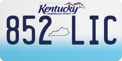 KY license plate 852LIC