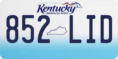 KY license plate 852LID