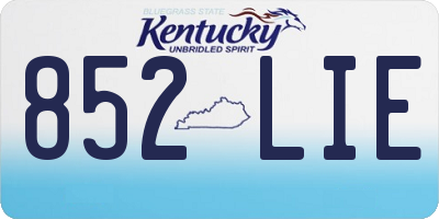 KY license plate 852LIE