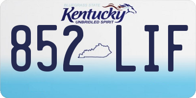KY license plate 852LIF