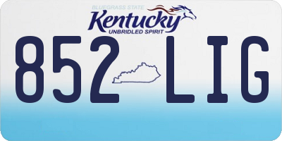 KY license plate 852LIG