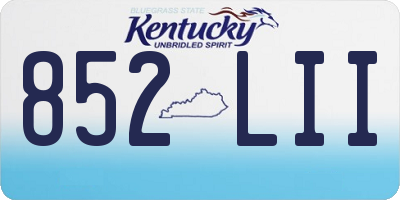 KY license plate 852LII