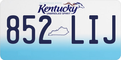 KY license plate 852LIJ