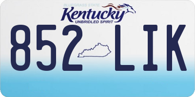 KY license plate 852LIK
