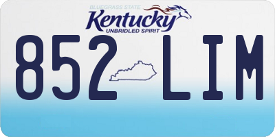 KY license plate 852LIM