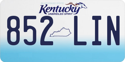 KY license plate 852LIN