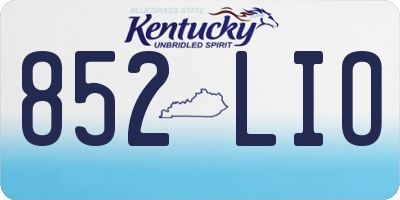 KY license plate 852LIO