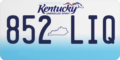 KY license plate 852LIQ