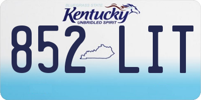 KY license plate 852LIT