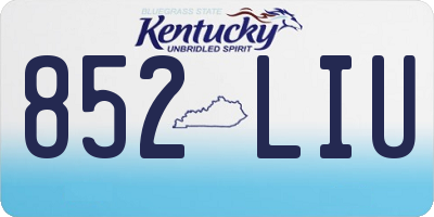 KY license plate 852LIU