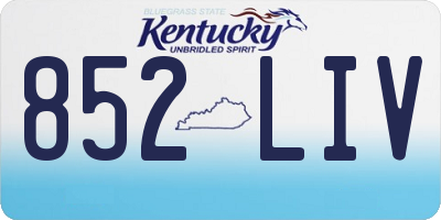 KY license plate 852LIV