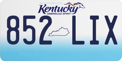 KY license plate 852LIX