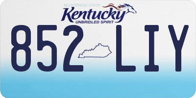 KY license plate 852LIY