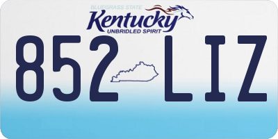 KY license plate 852LIZ