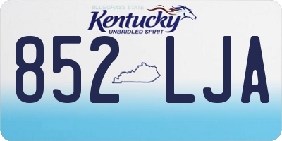 KY license plate 852LJA