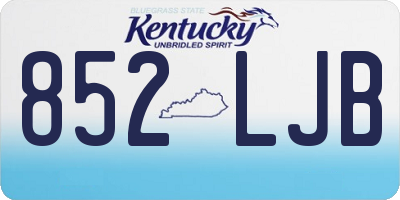 KY license plate 852LJB