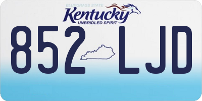 KY license plate 852LJD