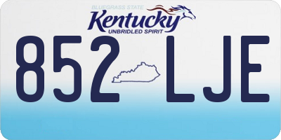 KY license plate 852LJE