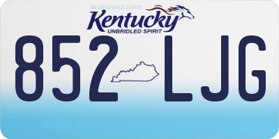 KY license plate 852LJG