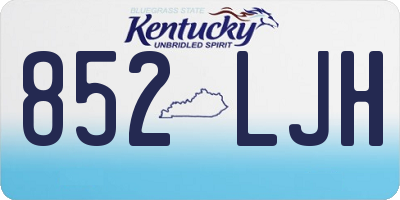 KY license plate 852LJH