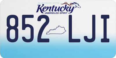 KY license plate 852LJI