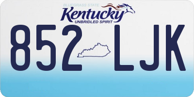KY license plate 852LJK