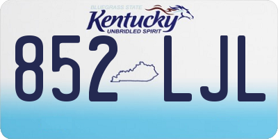 KY license plate 852LJL