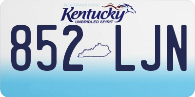 KY license plate 852LJN
