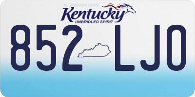 KY license plate 852LJO