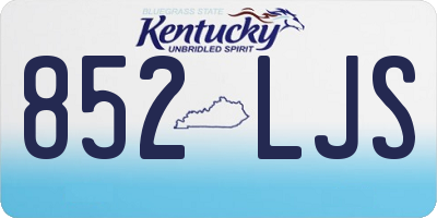 KY license plate 852LJS