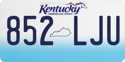 KY license plate 852LJU
