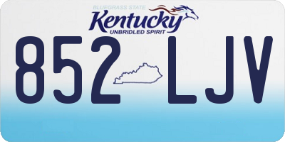 KY license plate 852LJV