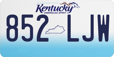 KY license plate 852LJW