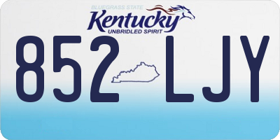 KY license plate 852LJY