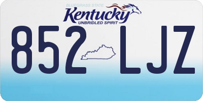 KY license plate 852LJZ