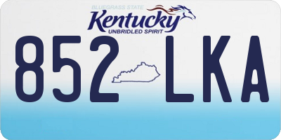 KY license plate 852LKA