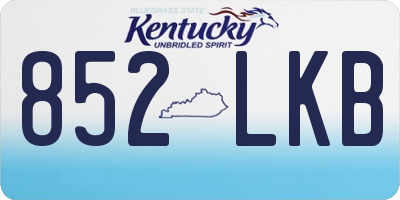 KY license plate 852LKB