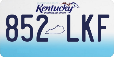 KY license plate 852LKF