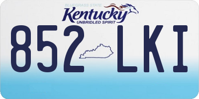 KY license plate 852LKI