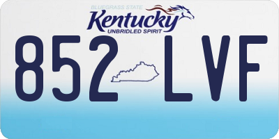 KY license plate 852LVF