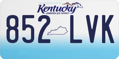 KY license plate 852LVK