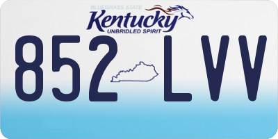 KY license plate 852LVV