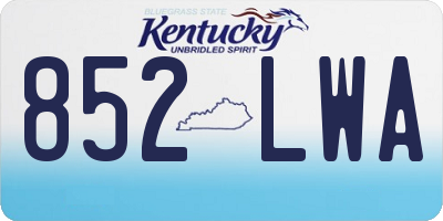 KY license plate 852LWA