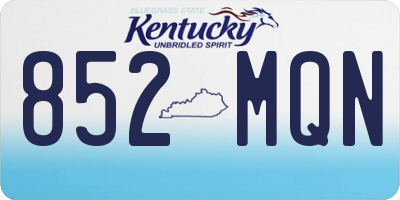 KY license plate 852MQN