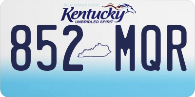 KY license plate 852MQR